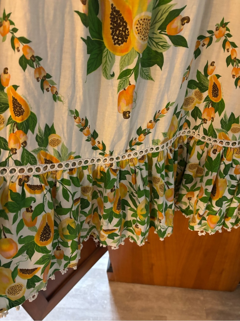 Farm Rio Papaya Salad Scarf Maxi dress - White and Yellow - Picture 11 of 13